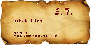 Siket Tibor névjegykártya